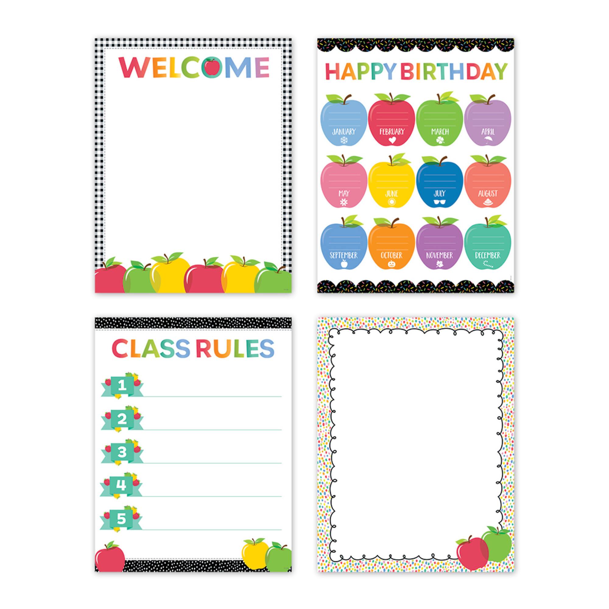 Creative Teaching Press® 17" x 22" Apple Time Classroom Essentials Charts Set